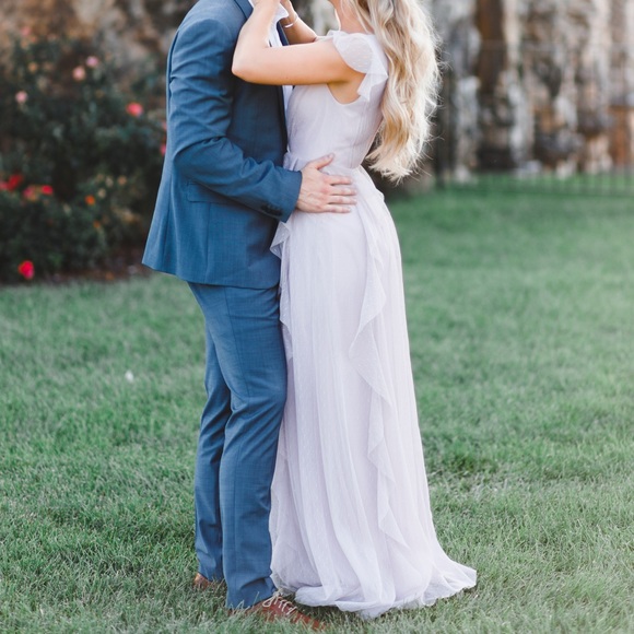 Purple BCBG Maxazria Tulle Maxi Dress - Picture 4 of 5